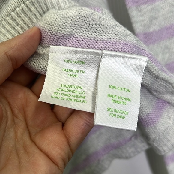 Lilly Pulitzer - Stasia Heathered Lilac And Gray Striped Verbena Sweater Size XS - Picture 9 of 11